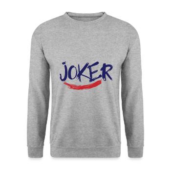 Joker Smile Movie Cinema - Unisex Pullover - Weißgrau meliert - Vorne - Alina (178cm) & Michal (187cm)