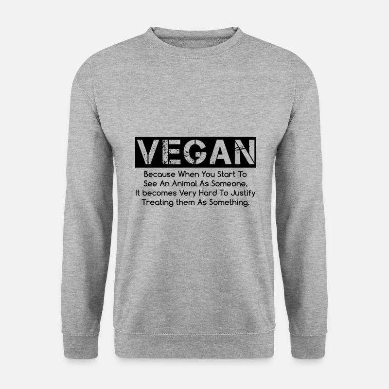 Veganer Tierschutz - Unisex Pullover - Weißgrau meliert