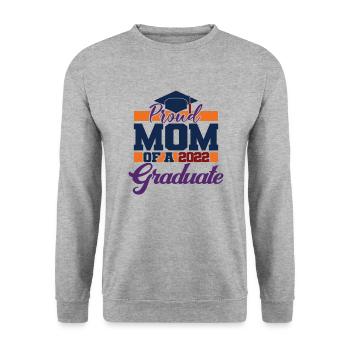 Stolze Mutter eines Absolventen 2022 - Abschlussgeschenke - Unisex Pullover - Weißgrau meliert - Vorne - Alina (178cm) & Michal (187cm)