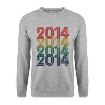 Cool Retro 2014, 9 Years Old, 9th Birthday Kids - Unisex Sweatshirt - salt & pepper - Front - Alina (178cm) & Michal (187cm)