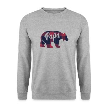 Papa Ours Idée Cadeau Assortis Pour La Famille - Sweat-shirt Unisexe - gris chiné - Devant - Alina (178cm) & Michal (187cm)