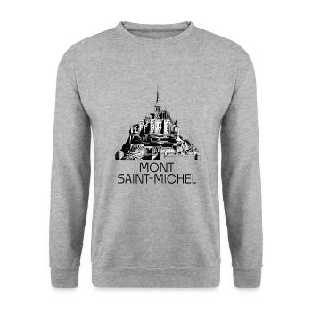 Mont Saint Michel Souvenir of Normandy France - Unisex Sweatshirt - salt & pepper - Front - Alina (178cm) & Michal (187cm)