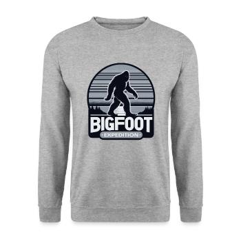 Bigfoot Expedition Hiking | Sasquatch Hunter - Unisex Sweatshirt - salt & pepper - Front - Alina (178cm) & Michal (187cm)