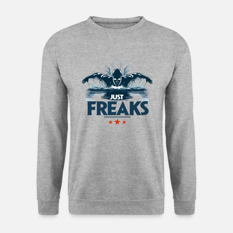 Just Freaks Swim Triathlon Schwimmen -Just Freaks® - Unisex Pullover - Weißgrau meliert