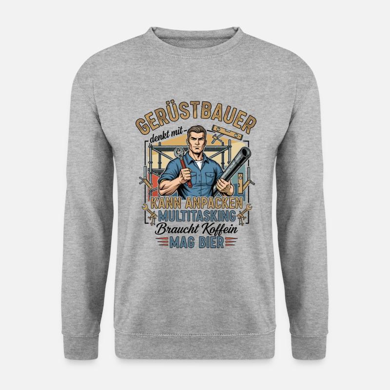 Der Gerüstbauer - Unisex Pullover - Weißgrau meliert