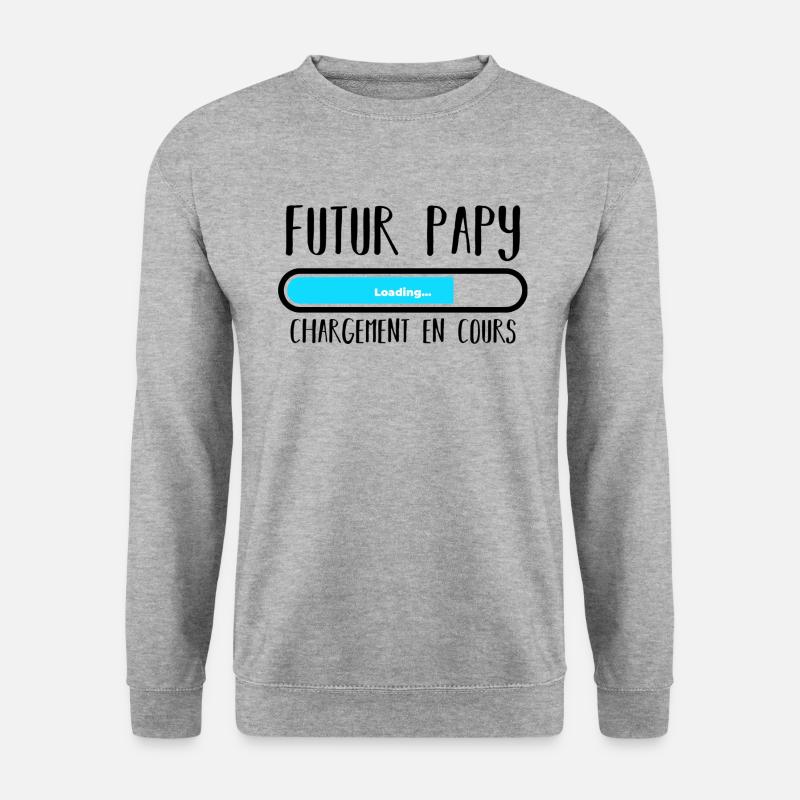 Futur papy loading noir - Sweat-shirt Unisexe - gris chiné