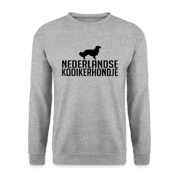 Nederlandse Kooikerhondje race de chien Wilsigns - Sweat-shirt Unisexe - gris chiné - Devant - Alina (178cm) & Michal (187cm)