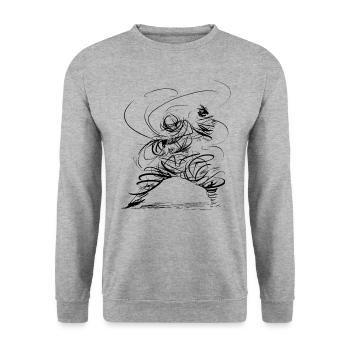 Kungfu Magician - Unisex Sweatshirt - salt & pepper - Front - Alina (178cm) & Michal (187cm)