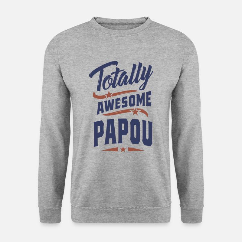 Absolut großartiger Papou - Unisex Pullover - Weißgrau meliert