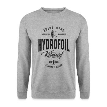 Hydroptère Kitesurf - Sweat-shirt Unisexe - gris chiné - Devant - Alina (178cm) & Michal (187cm)