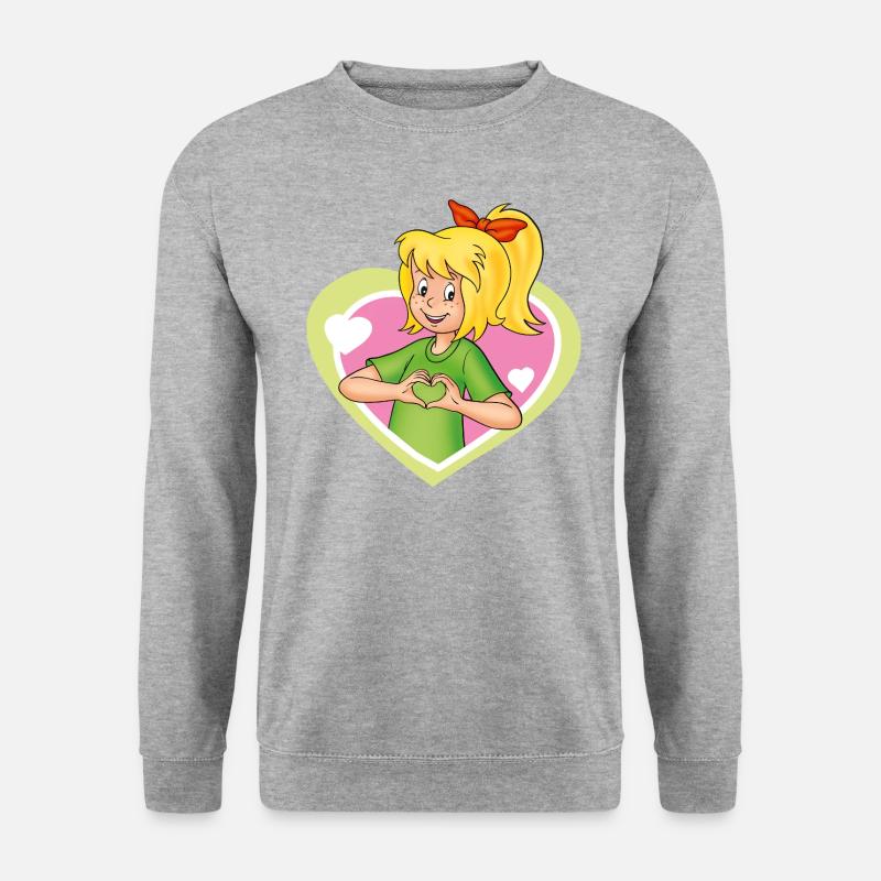 Bibi Blocksberg verliebt Herzen - Unisex Pullover - Weißgrau meliert