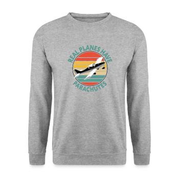 Ultraleichtflieger Breezer B400 Pilot Flugzeug - Unisex Pullover - Weißgrau meliert - Vorne - Alina (178cm) & Michal (187cm)