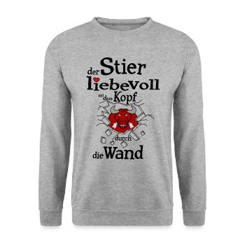 Sternzeichen Stier - Unisex Pullover - Weißgrau meliert - Vorne - Alina (178cm) & Michal (187cm)