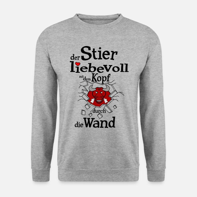 Sternzeichen Stier - Unisex Pullover - Weißgrau meliert