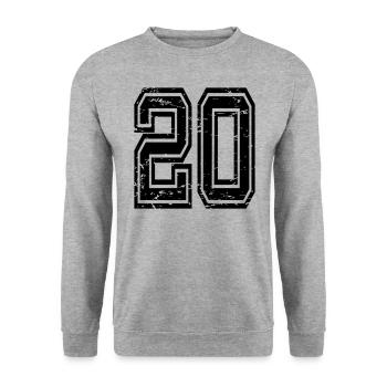 20 Denizli used look - Unisex Pullover - Weißgrau meliert - Vorne - Alina (178cm) & Michal (187cm)