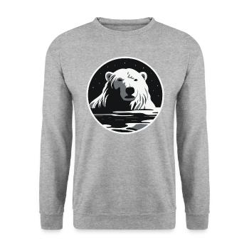 Ours blanc - Sweat-shirt Unisexe - gris chiné - Devant - Alina (178cm) & Michal (187cm)