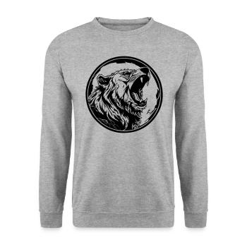 Grizzly Bär - Unisex Pullover - Weißgrau meliert - Vorne - Alina (178cm) & Michal (187cm)