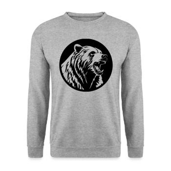Grizzly Bär - Unisex Pullover - Weißgrau meliert - Vorne - Alina (178cm) & Michal (187cm)