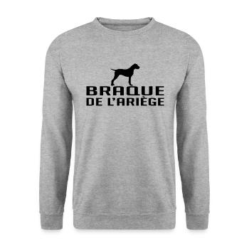 BRAQUE DE L ARIÉGE Hunderasse Jagdhunde Wilsigns - Unisex Pullover - Weißgrau meliert - Vorne - Alina (178cm) & Michal (187cm)