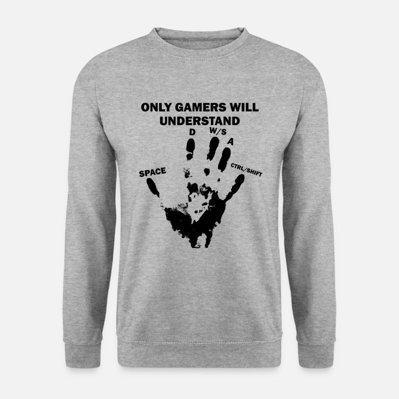 Gamer PC Online - Unisex Pullover - Weißgrau meliert