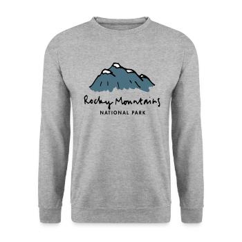 Rocky Mountains National Park USA Reisen Geschenk - Unisex Pullover - Weißgrau meliert - Vorne - Alina (178cm) & Michal (187cm)