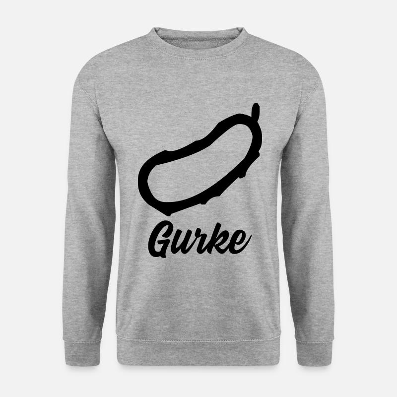 Ich liebe Gurke - Unisex Pullover - Weißgrau meliert