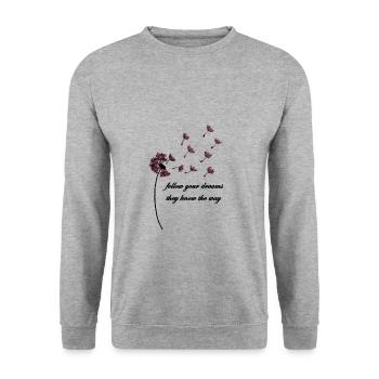 Pusteblume follow your dreams - Sweat-shirt Unisexe - gris chiné - Devant - Alina (178cm) & Michal (187cm)