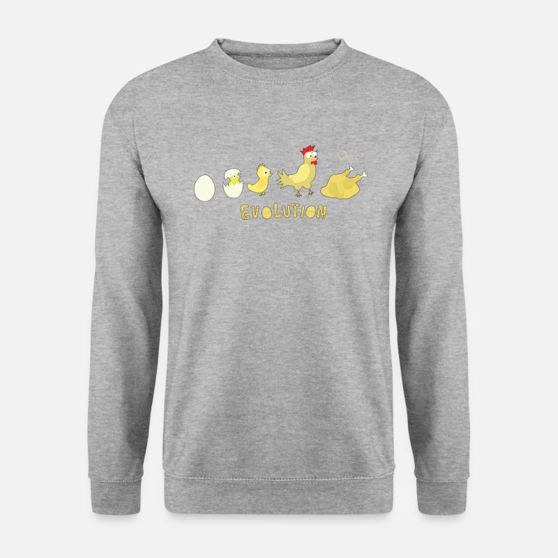 Evolution Egg Pollo Arrosto Pollo Barbecue - Felpa unisex - grigio chiaro melange