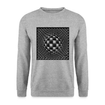 Geometric Lines Sphere Circle View - Unisex Sweatshirt - salt & pepper - Front - Alina (178cm) & Michal (187cm)