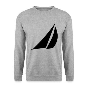 Voilier avec voile pour marins et capitaines - Sweat-shirt Unisexe - gris chiné - Devant - Alina (178cm) & Michal (187cm)