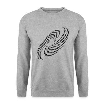 Twisted Spiral Planet Whirlpool Formation - Unisex Sweatshirt - salt & pepper - Front - Alina (178cm) & Michal (187cm)
