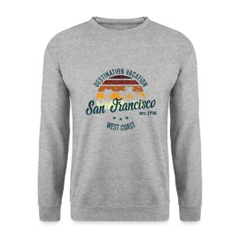 Holiday destination San Francisco - Unisex Sweatshirt - salt & pepper - Front - Alina (178cm) & Michal (187cm)
