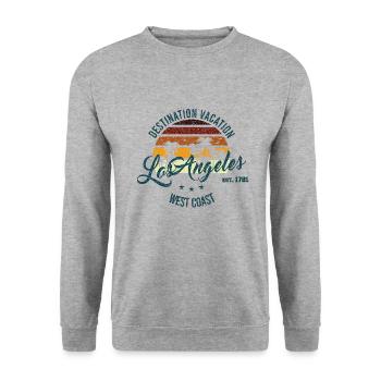 Destination Los Angeles - Unisex Sweatshirt - salt & pepper - Front - Alina (178cm) & Michal (187cm)