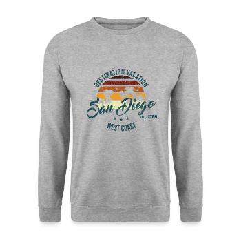 Destination San Diego - Unisex Sweatshirt - salt & pepper - Front - Alina (178cm) & Michal (187cm)