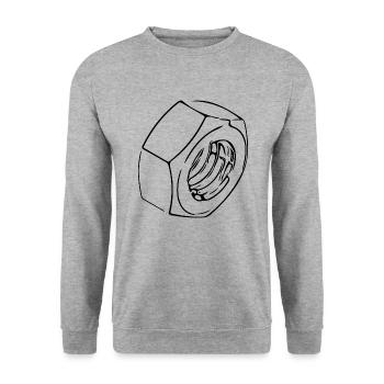 Écrou à vis avec filetage vintage - Sweat-shirt Unisexe - gris chiné - Devant - Alina (178cm) & Michal (187cm)