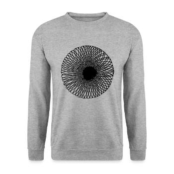 Geometric Optical 3D Circular Line Illusion - Unisex Sweatshirt - salt & pepper - Front - Alina (178cm) & Michal (187cm)