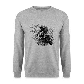 Style Offroad Racing Moto Splash - Sweat-shirt Unisexe - gris chiné - Devant - Alina (178cm) & Michal (187cm)