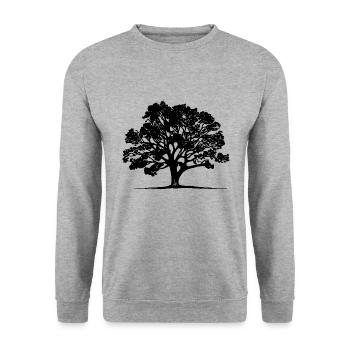 Bel arbre dans le champ à l’horizon - Sweat-shirt Unisexe - gris chiné - Devant - Alina (178cm) & Michal (187cm)