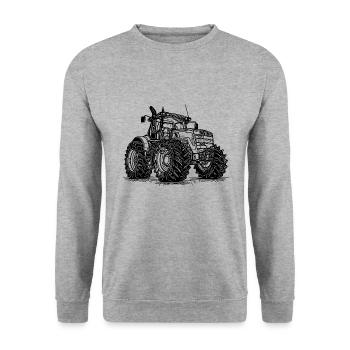 Heavy Agricultural Machinery Field Engine Tractors - Unisex Sweatshirt - salt & pepper - Front - Alina (178cm) & Michal (187cm)