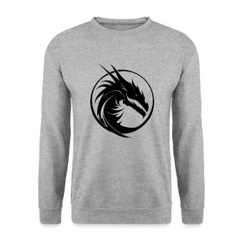 Vintage Tattoo Dragon Circle Logo Scale Dress - Unisex Sweatshirt - salt & pepper - Front - Alina (178cm) & Michal (187cm)