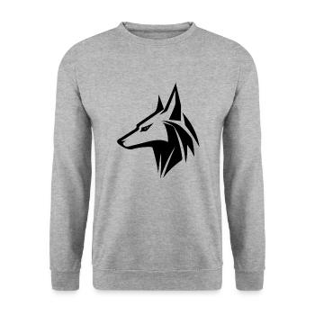 Tatouage de tête de loup noble - Sweat-shirt Unisexe - gris chiné - Devant - Alina (178cm) & Michal (187cm)