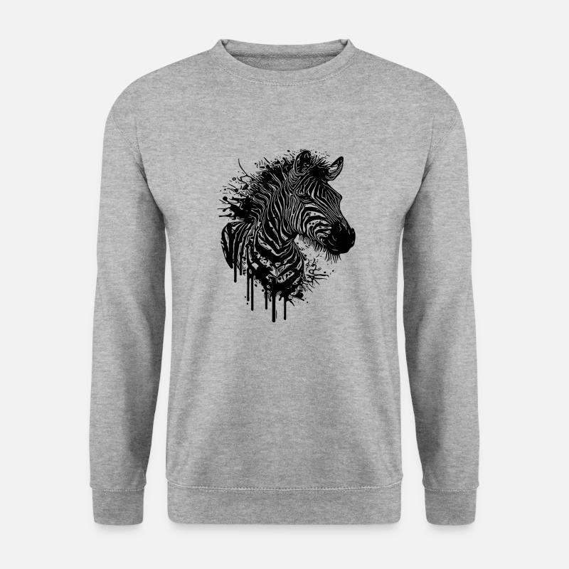 Style de tatouage Wild Zebra Splash - Sweat-shirt Unisexe - gris chiné
