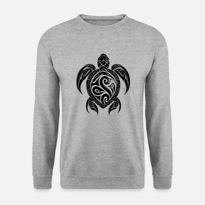 Hübsche Vintage Tattoo Taucher Schildkröte - Unisex Pullover - Weißgrau meliert