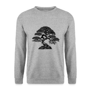Magnifique bonsaï dans le champ à l'horizon - Sweat-shirt Unisexe - gris chiné - Devant - Alina (178cm) & Michal (187cm)