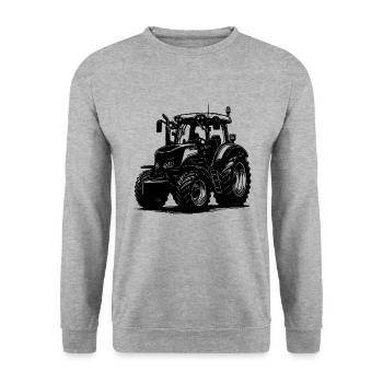 Große Hektar Schlepper Landmaschinen Traktor - Unisex Pullover - Weißgrau meliert - Vorne - Alina (178cm) & Michal (187cm)