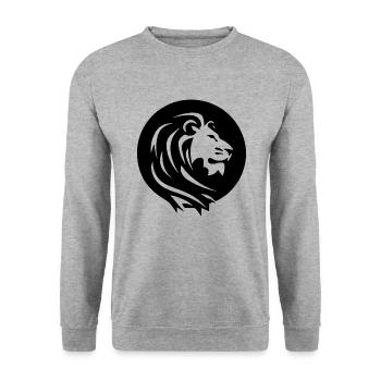 Mighty Lion Head with Mane Tattoo Style - Unisex Sweatshirt - salt & pepper - Front - Alina (178cm) & Michal (187cm)