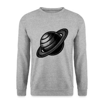 Planète aux anneaux Saturne avec système d’anneaux dans le système solaire - Sweat-shirt Unisexe - gris chiné - Devant - Alina (178cm) & Michal (187cm)