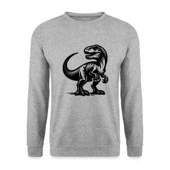 Mignon petit enfant Raptor dinosaure - Sweat-shirt Unisexe - gris chiné - Devant - Alina (178cm) & Michal (187cm)