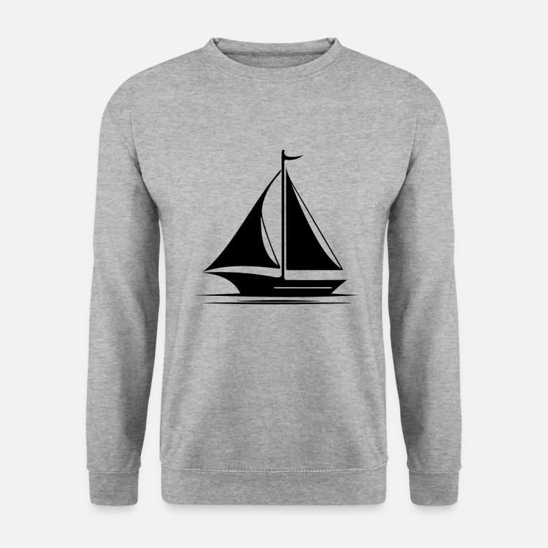 Élégant voilier à voiles déployées - Sweat-shirt Unisexe - gris chiné