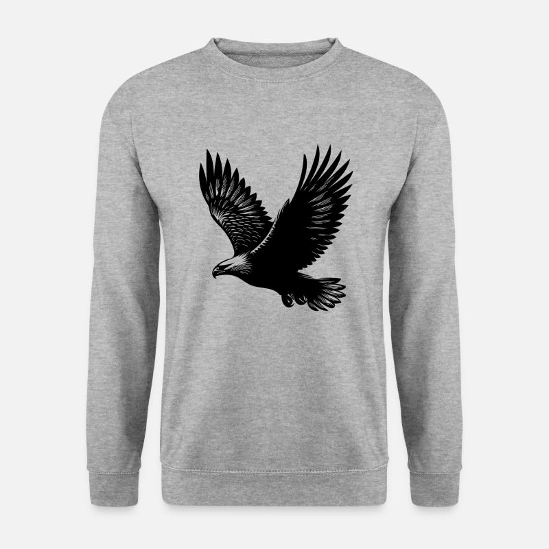 Eleganter Adler auf gewaltigen Schwingen - Unisex Pullover - Weißgrau meliert
